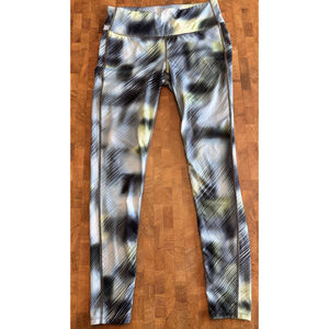 Athleta Chaturanga High Rise Alpine Print Leggings Gray Size Medium